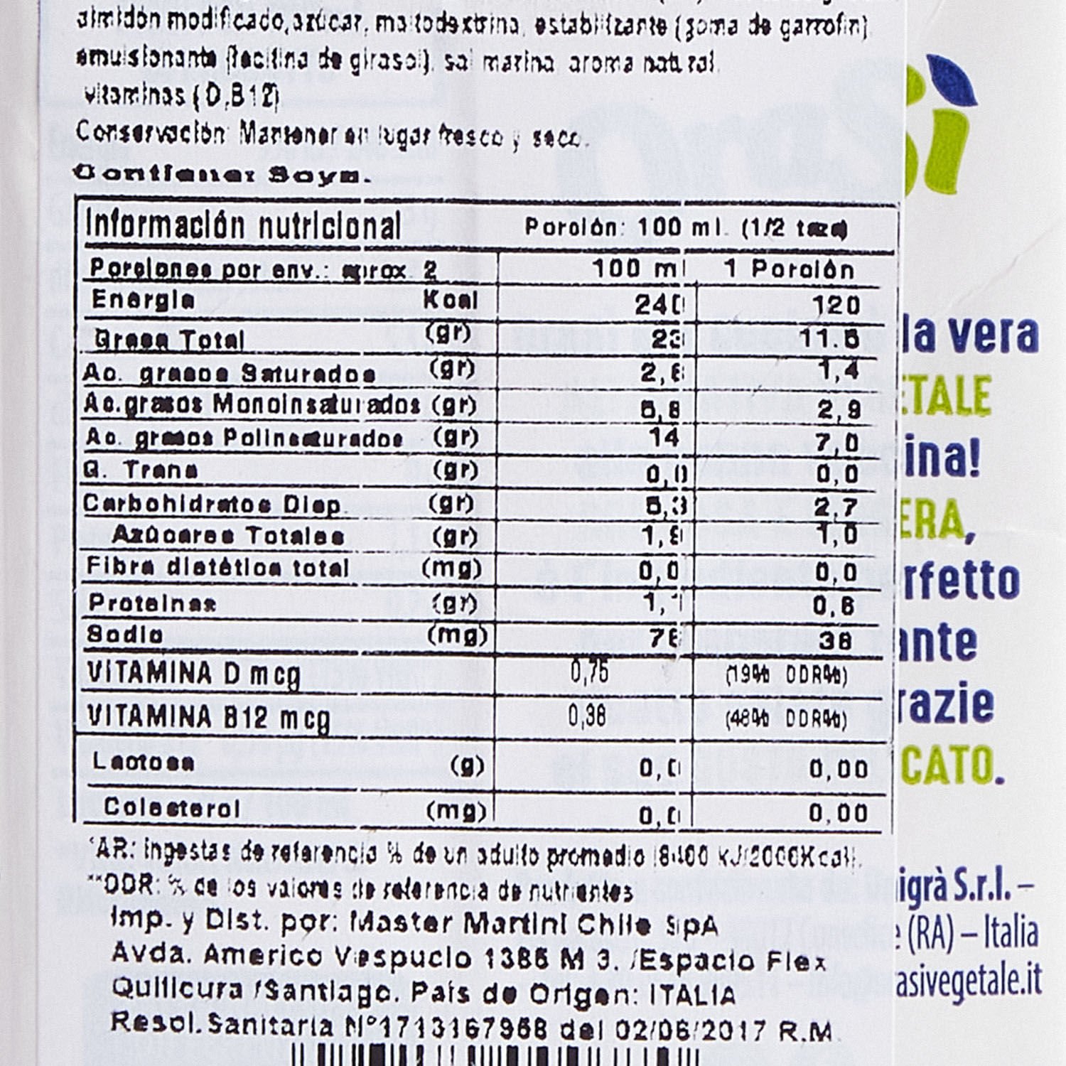 Crema Vegana OraSì Soya para Cocinar 200 ml - Image 2