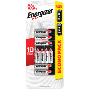 Pilas Alcalinas Energizer AA 8 un. + AAA 4 un.