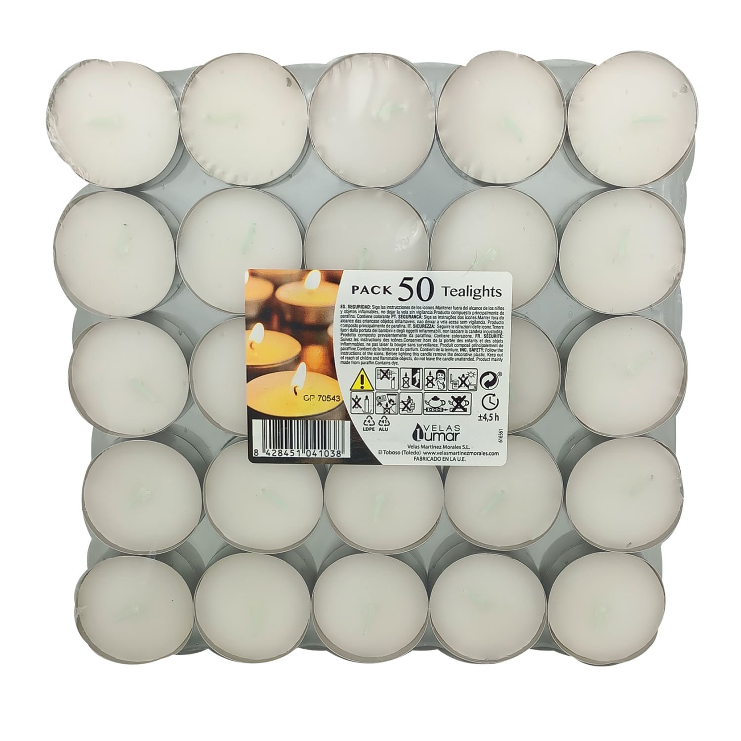 Velas Tealight Lumar Blancas 50 un.